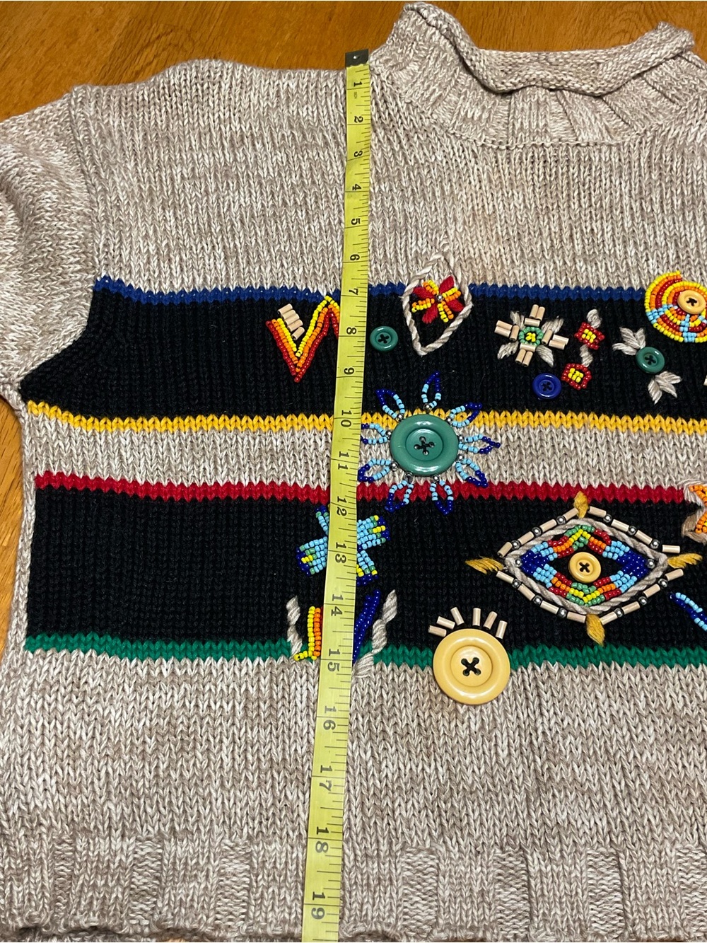 I.B.DIFFUSION VTG Chunky knit Crop Sweater Size M Art to wear-Bold-eclectic - Picture 8 of 9